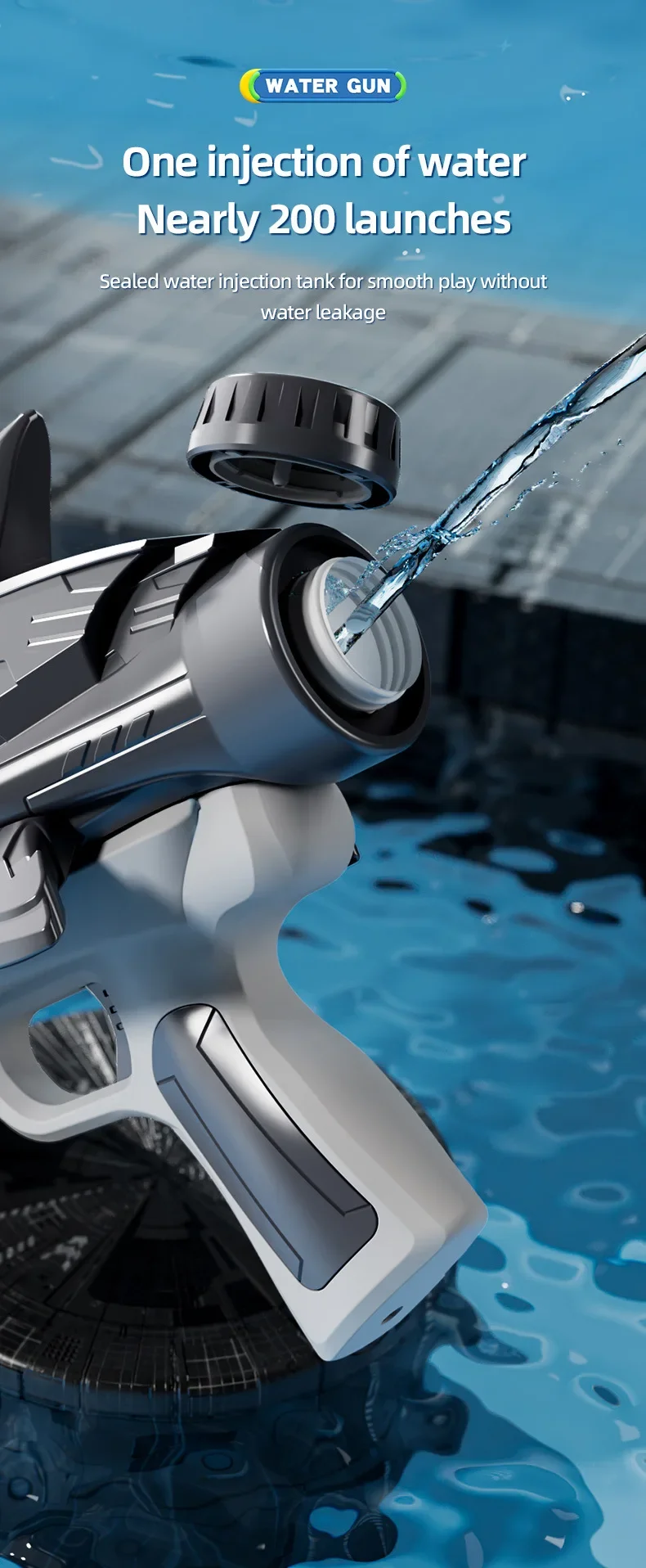 Automatic Shark Water Gun For Kids Summer Beach Outdoor Fun_voghion.com