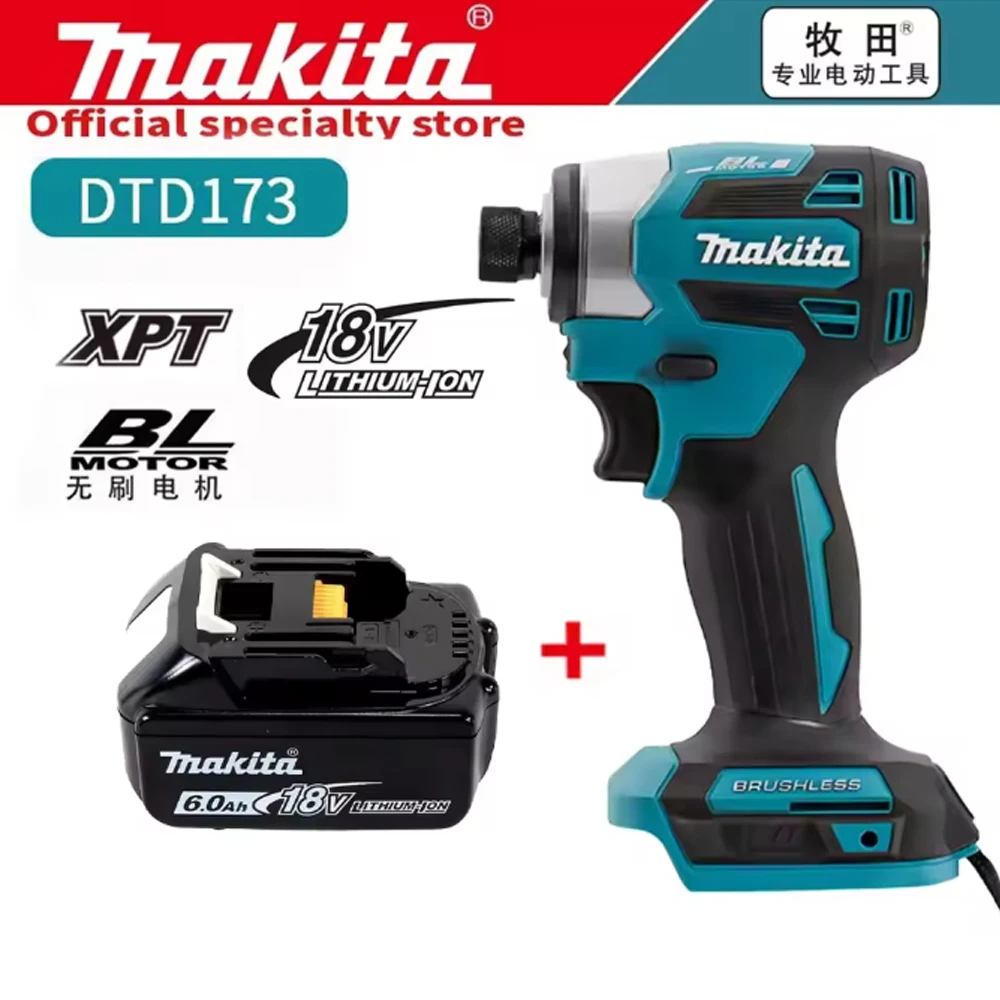 18V Original Makita DTD173 18V Brushless Impact Driver Lithium Cordless Electric Drill Power Tool Multifunction Household Tool - Image 3