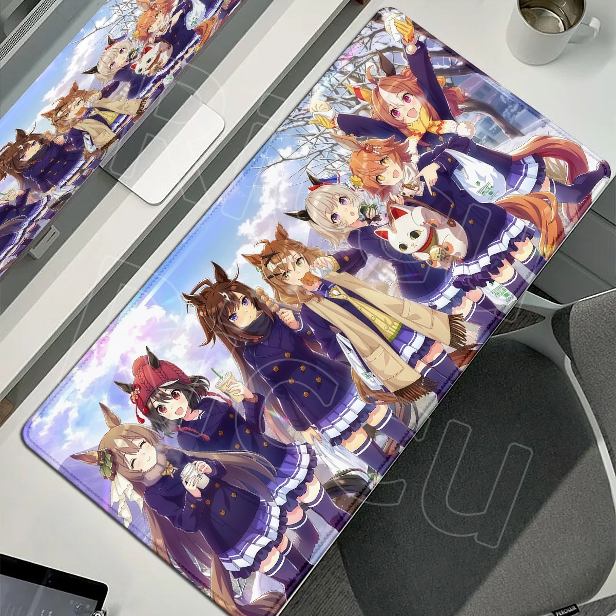 Mauspad Gaming Umamusume Mousepad, rutschfeste Basis, Gummi, für Business, Büro, Zuhause, PC, Setup, Zubehör, Dekoration, Schreibtischunterlage, Tischunterlage – Detail 1