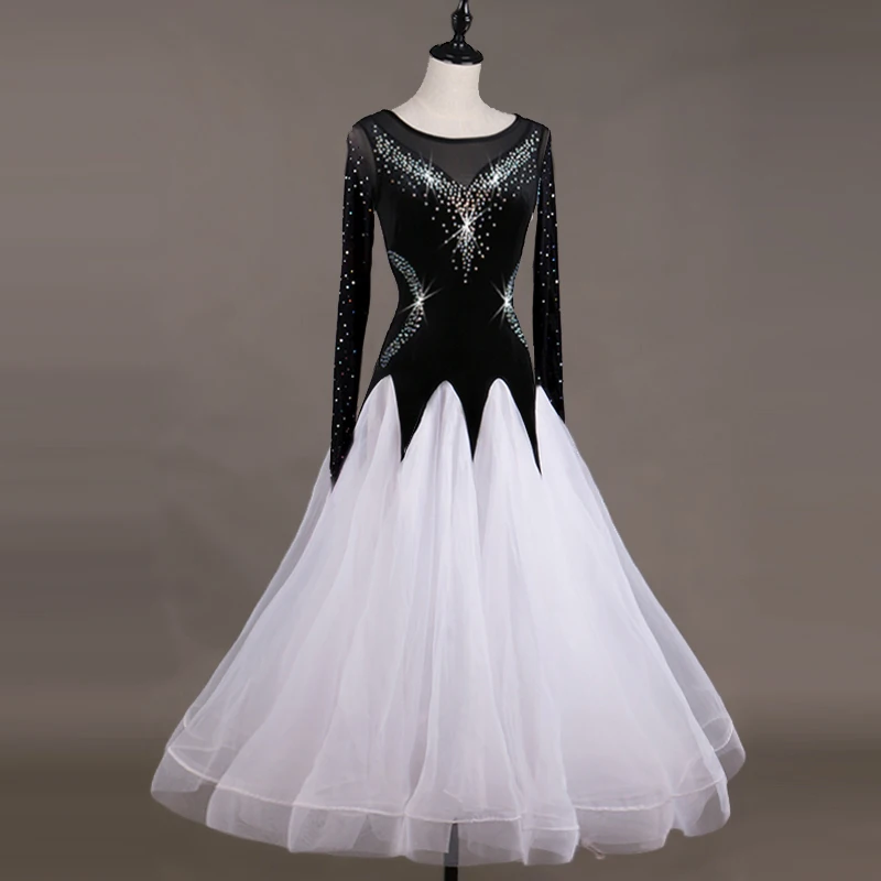 Ropa de baile de salón, vestidos de Baile Estándar, vestido de competición moderno, traje de escenario, ropa de Vals, flamenco, D0332