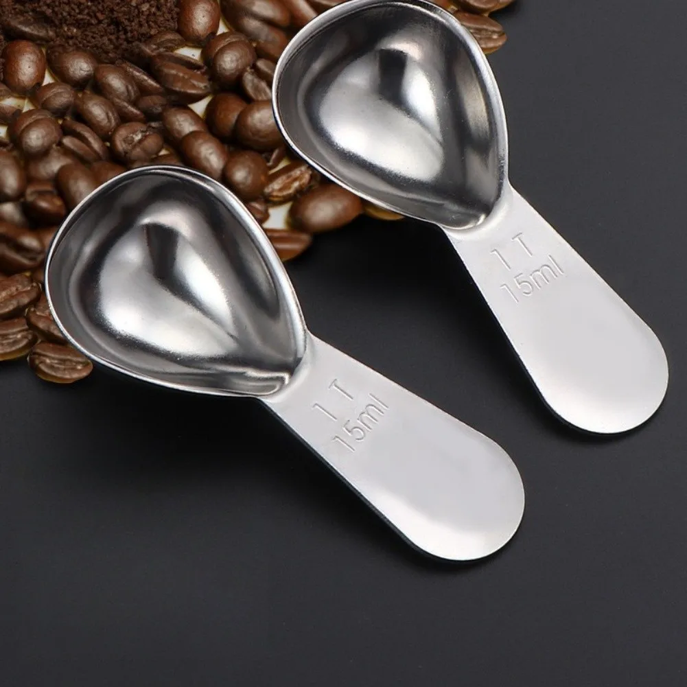 2-Piece Stainless Steel Coffee Spoon Set 1 Tablespoon 2 Tablespoon for Accurate Measuring of Ground Coffee and Spices