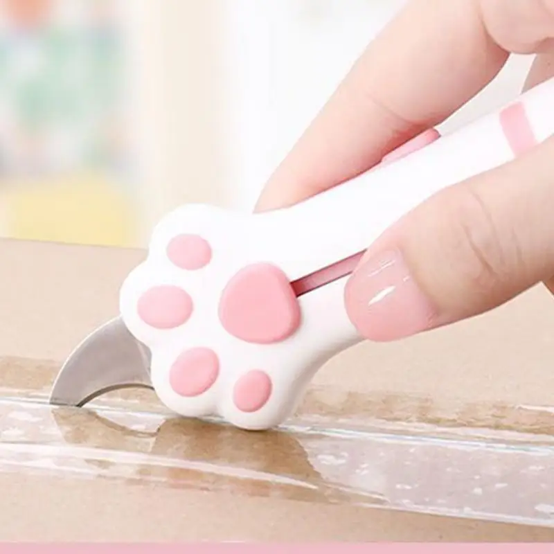 Retractable Box Opener Telescopic Package Opener Portable Cat Paw Envelope Slitter Cute Tool For Opening Packages Cartons