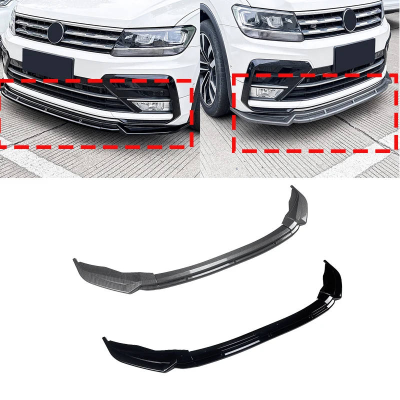 

Car Front Bumper Lip Spoiler Sp-litter For Volkswagen Tiguan MK2 Rline 2017 2018 2019 2020 ABS Diffuser Body kits accessories