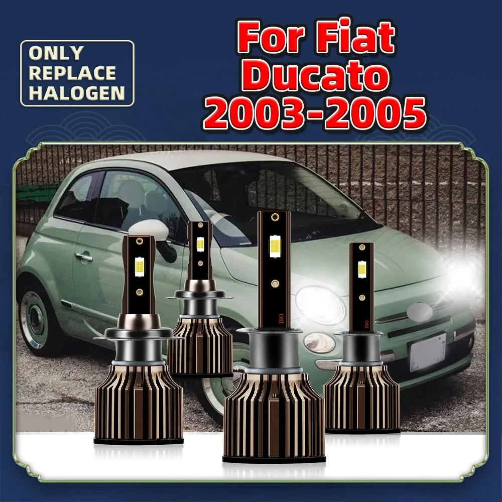 

2/4PCS Turbo Fan H1 H7 LED Headlight 12V CSP 100W Car Head Lamp Vehicles Bulbs For Fiat Ducato 2003 2004 2005 Replace Auto Luces