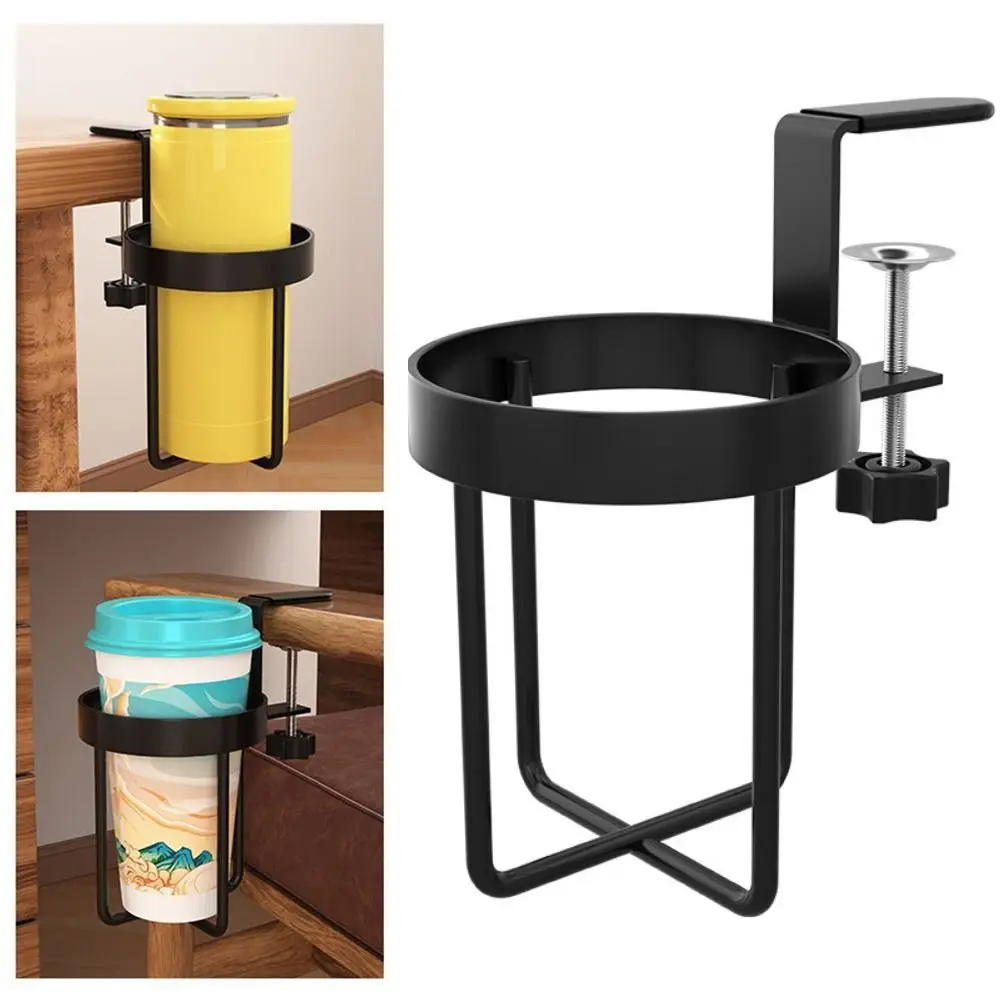 

Multifunctional 2 in 1 Clip-on Cup Holder Metal Waterproof Desktop Mug Rack Rust Proof Sturdy Cup Hanging Storage Holder Desk