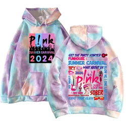 2024 P!NK Pink Summer Carnival  Tie Dye Hoodie Pink Summer Carnival  P! NK Hoodies pullover