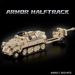 Military Tank crawler transport vehicle Armor Halftrack toy puzzle assembly building block model christmas gift