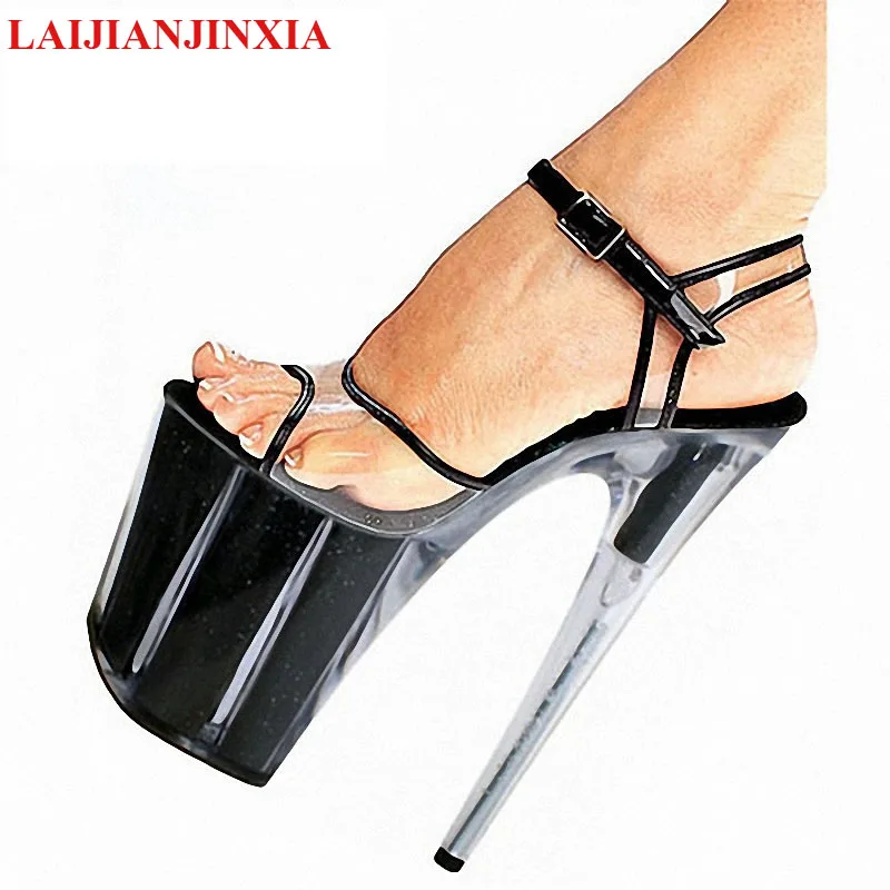 

LAIJIANJINXIA New 20CM/8inches PVC Upper Fashion Sexy Exotic High Heel Platform Party Women Sandals Pole Dance Shoes E092