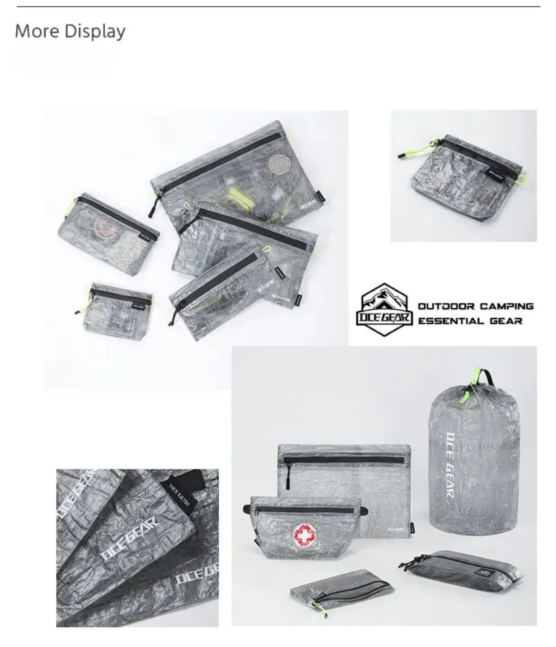 مجموعة حقائب تخزين خارجية خفيفة الوزن مقاومة للماء كيس جاف مضغوط حقيبة مسطحة حقيبة إسعافات أولية متعددة الحجم منظم تخييم للسفر