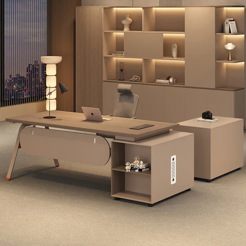 Light Luxury Simple Boss Table Modern Designer Customization Reading Storage Desk Filing Cabinets Bureau Meuble Furniture