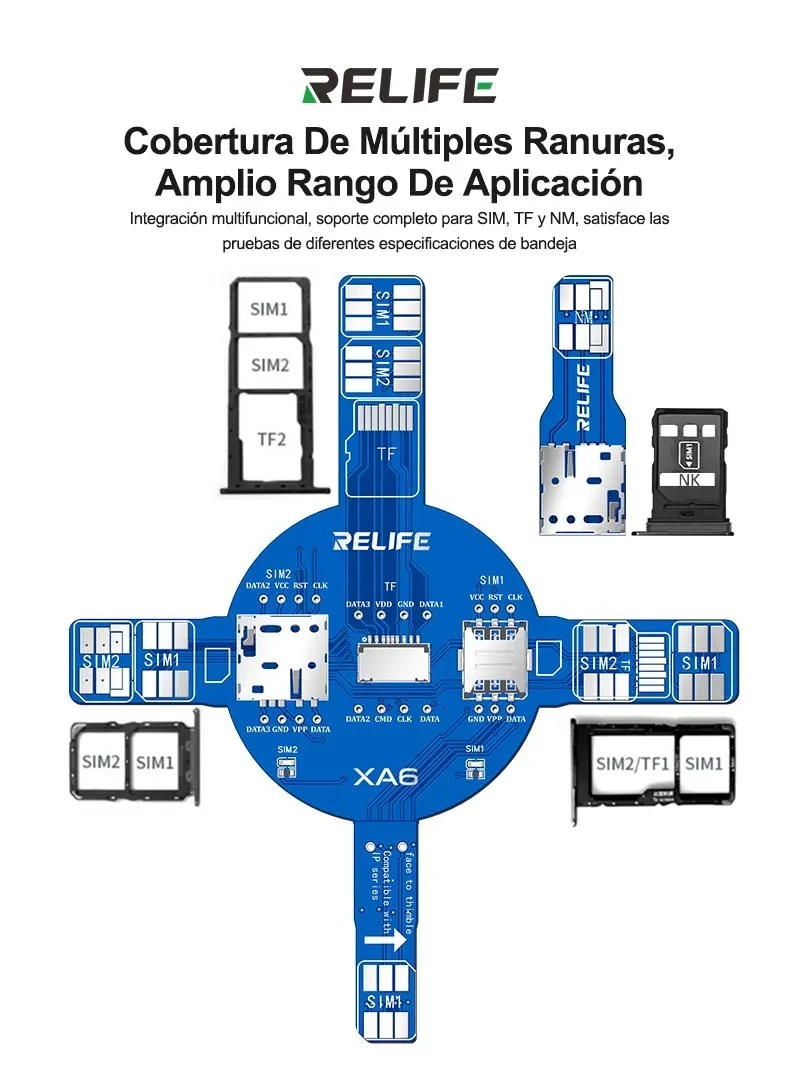 

Плата для тестирования двух SIM-карт RELIFE XA6 для iPhone: быстрое и точное определение неисправностей, связанных с SIM и TF картами (1-2 шт.)