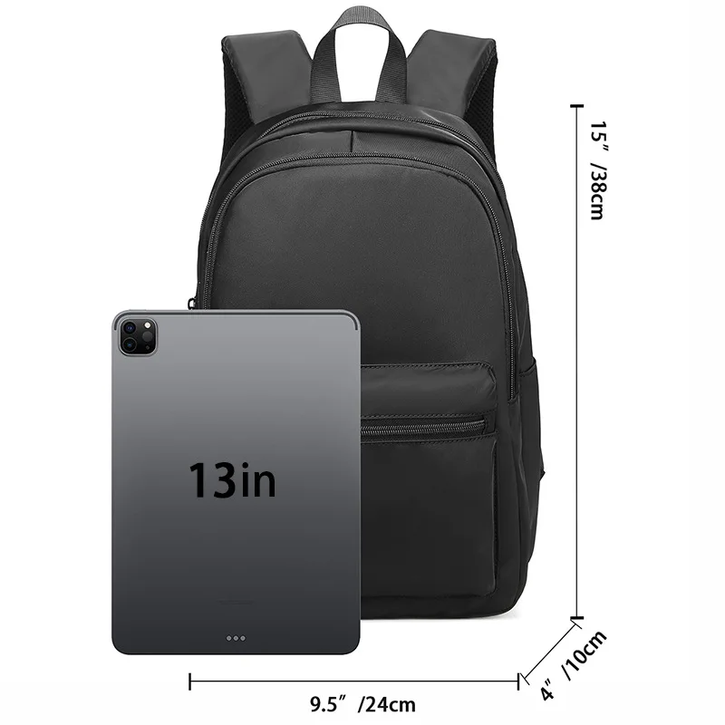 남성용 블랙 경량 출퇴근용 소형 방수 백팩 캐주얼 스포츠 여행 학생 미니 스쿨백