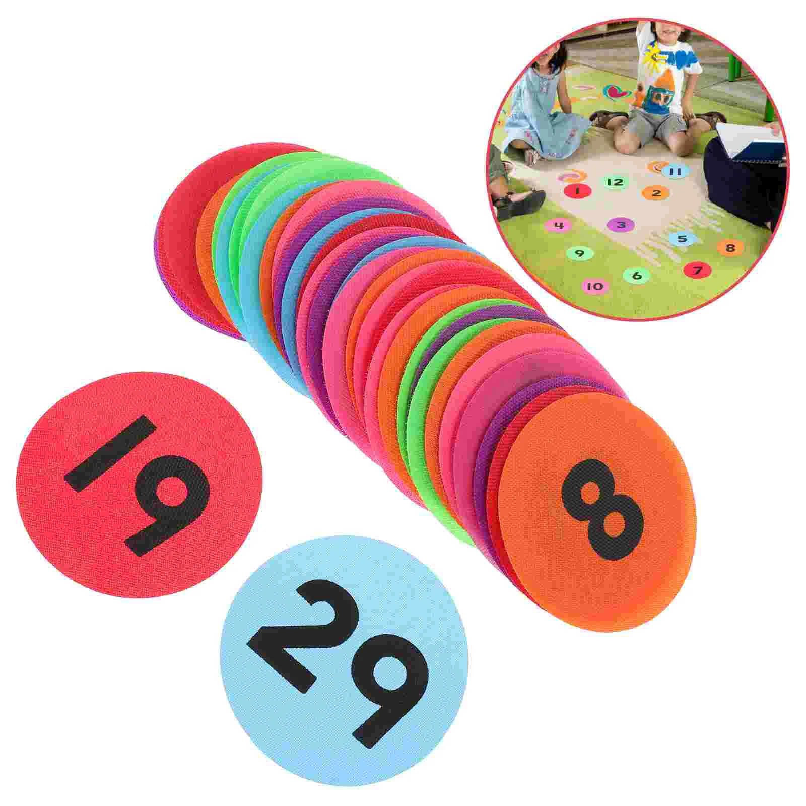 Numbered Stickers Carpet Markers Round Area Rug Line up Spots for Classroom Floor