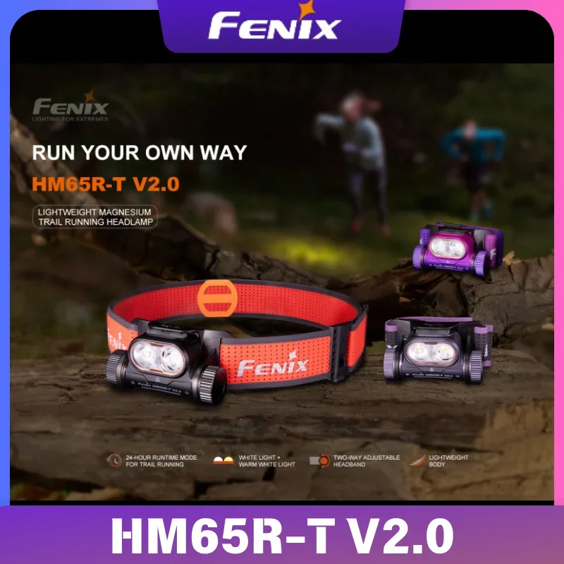 Fenix HM65R-T V2 1600Lumens USB Type-C Rechargeable Running headlamp With Battery