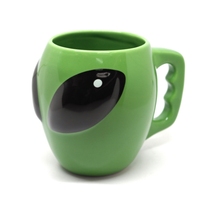 Green 3D Alien Mug Glazed Ceramic Coffee Cup Space Universe UFO Design Gift Party Favor for Kid Boy Creative Gift