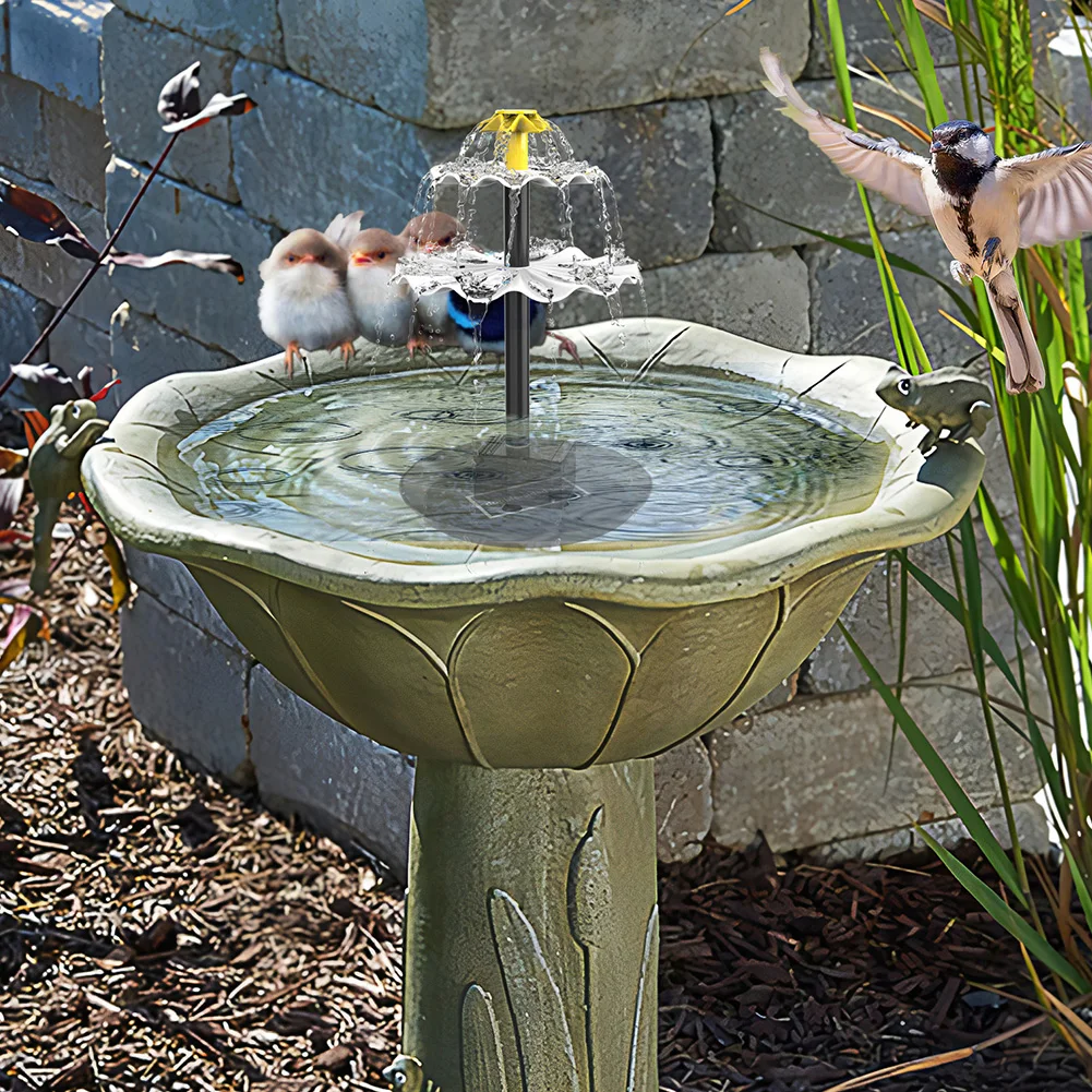3-Tier Solar Bird Bath Fountain with Solar Panel Decorative Fountain Water Fountain with Birdbath for Yard Patio Deck Decoration