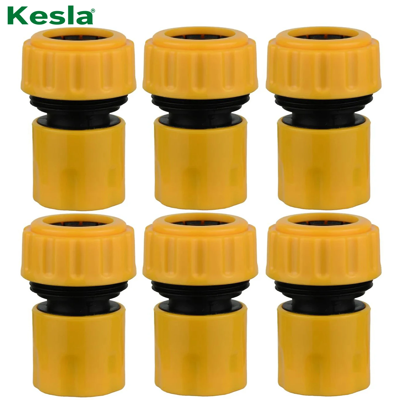 

KESLA 6pc 3/4 1/2 inch Garden Hose Pipe Repair Connector Fitting Tubing Quick Connection for Drip Irrigation Watering Greenhouse