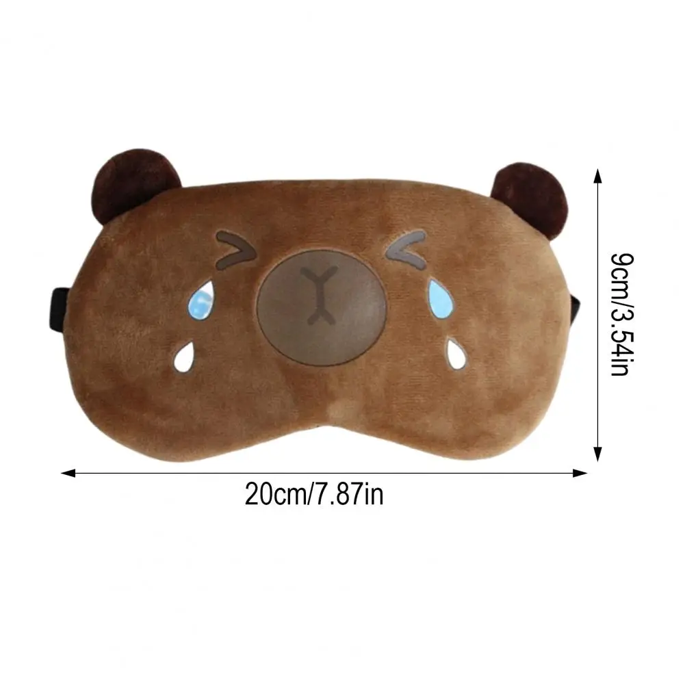 Universal Eye Cover Capybara Plush Eye Cover with Elastic Band Light Blocking Sleep Mask for Travel Nap Hot Compress for Men