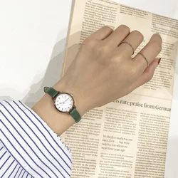 2024 Simple Small Dial Women White Watch Ulzzang Luxury Brand Quartz Female Clock Retro Watches Vintage Leather Watch for Women