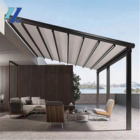 Outdoor retractable roof awning Aluminum retractable roof awning pergola Customized retractable canopy