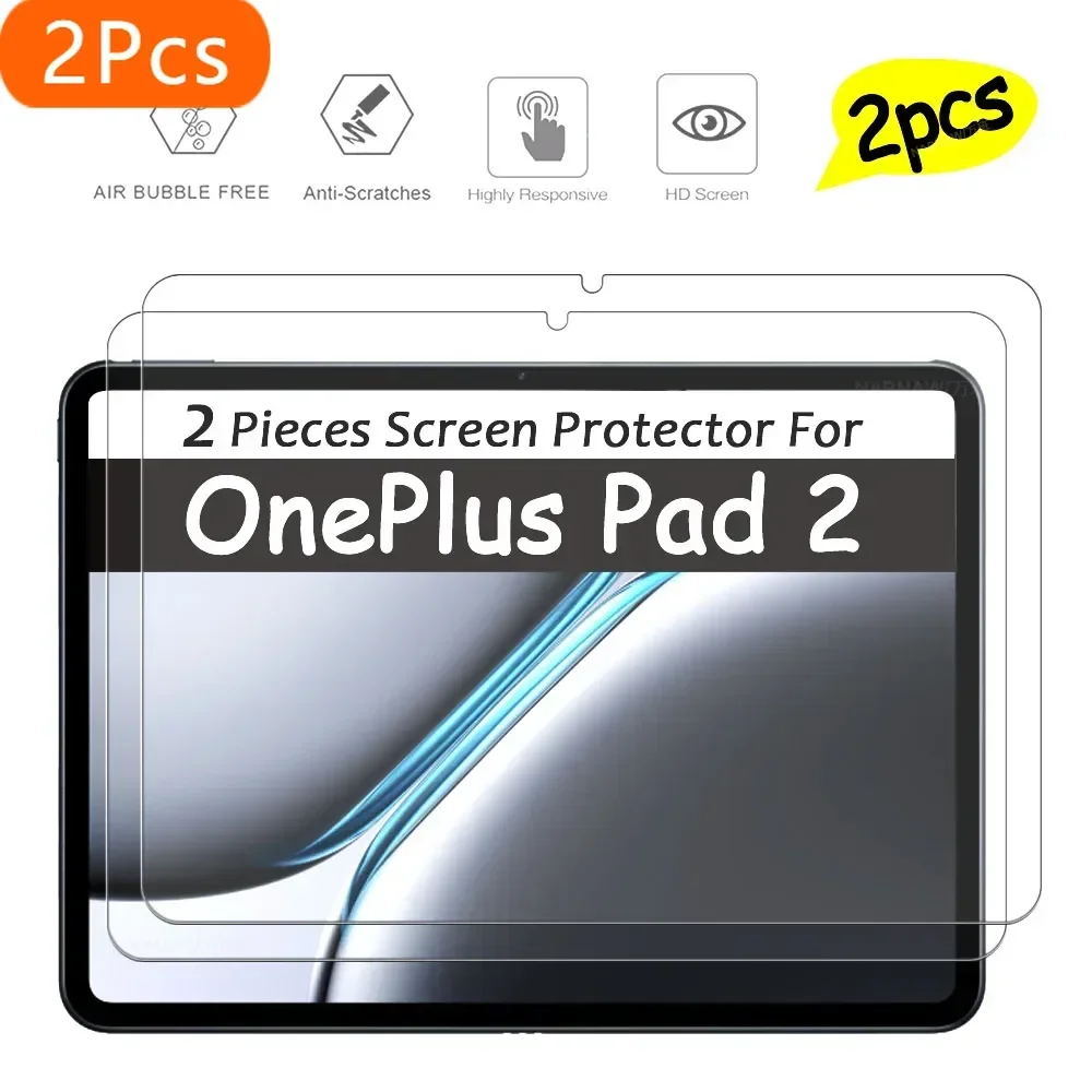 

2Pcs Oil-coating Ultra Clear Screen Protector HD Hard Film Scratch Proof Tempered Glass For OnePlus Pad 2 12.1 inch