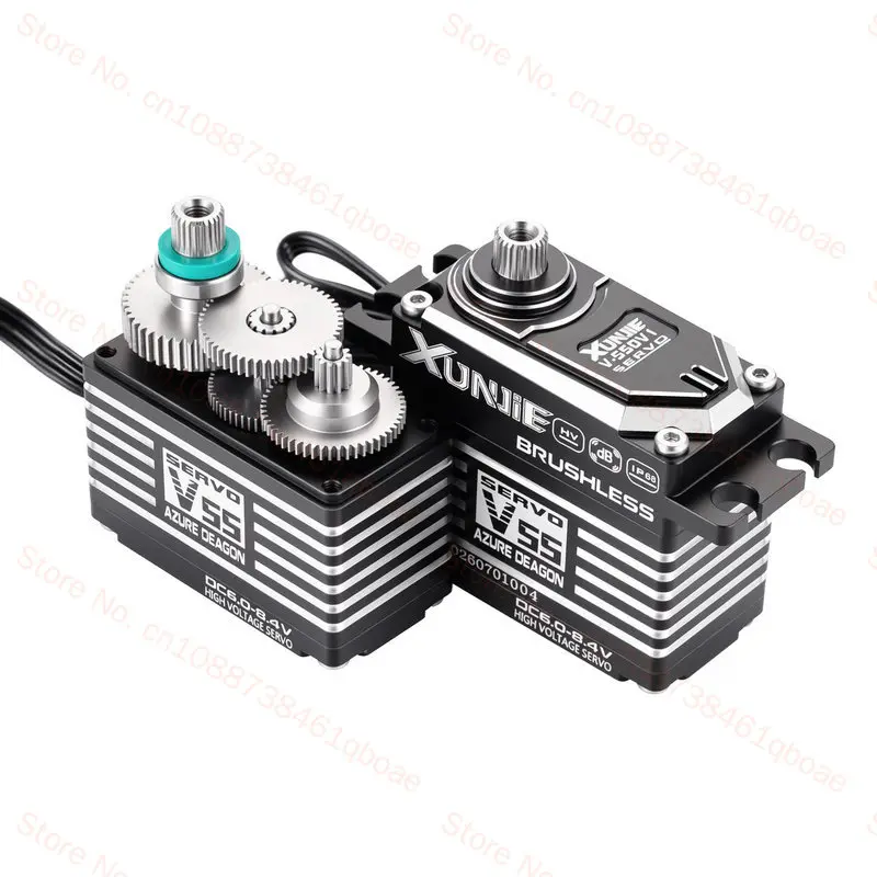 Xunjie V55 Remote-Controlled Model Accessories Waterproof Diving Brushless High-Pressure Servo 55kg High Torque Metal Teeth Rc