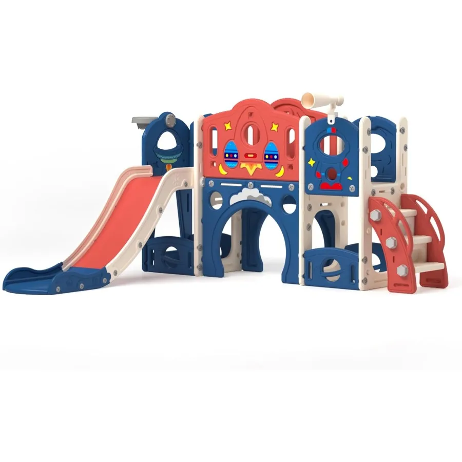 9in1 Castle Amusement Playground Playhouse Indoor Outdoor Playset for Toddlers Age 13 Backyard Climber Play Set Slide for Baby