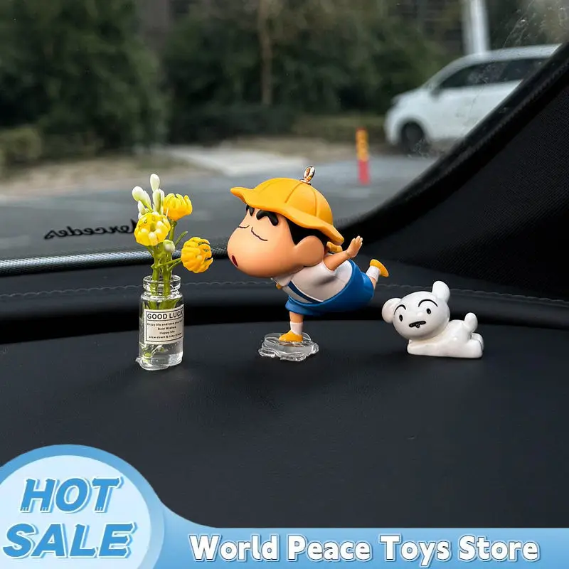 Crayon Shin-Chan Car Dashboard Ornaments Auto Interior Window Console Decor Figurines Desktop Decoration Mini Figure Model Gifts view 4
