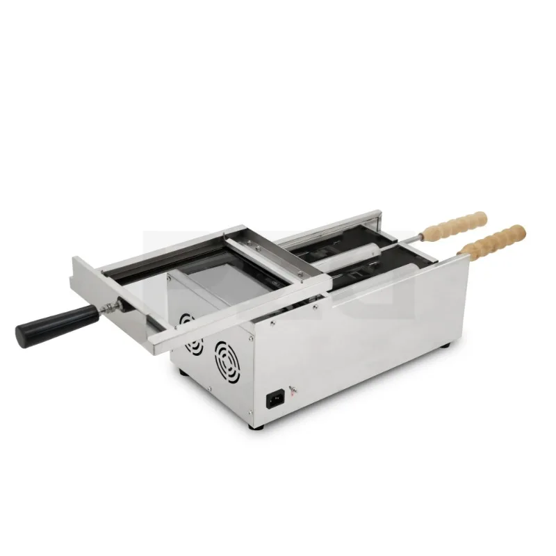 Chimney Cake Cutter Baking Machine 2 Stainless Steel Rollers Kurtos Kalacs Oven Electric 1500W Ice Cream Bread Cone Maker Cutter
