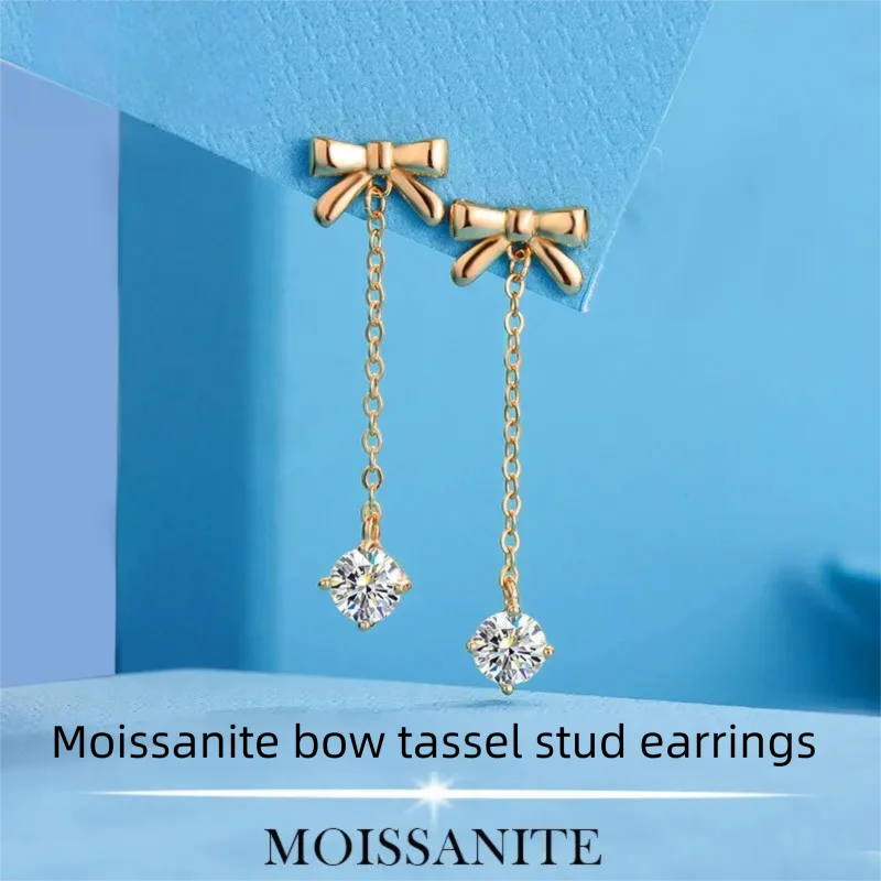 0.5-1ct D Color Moissanite Stud Earrings Round Cut Lab Created Diamond 925 Sterling Silver Silver Bridal Jewelry For Women Gifts