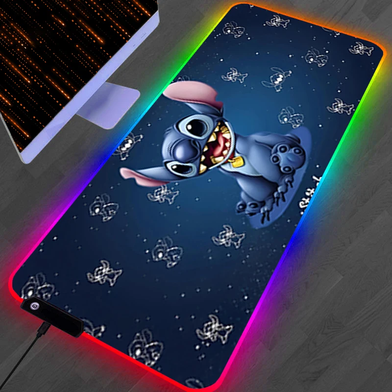 

RGB LED Mouse Pad Computer Gamer PC Accessories HD Mousepad Rubber Extended Pad Non Slip Desk Mat Laptop S-stitch Keyboard Pad