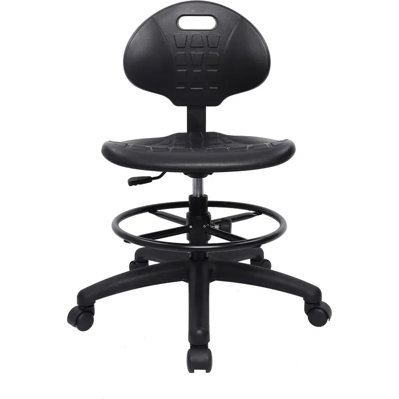 Polyurethane Drafting Lab Stool Chair, 18 Adjustable Footring, 8 Adjustable Height, 450 lbs Capacity, Heavy Duty, Shipped