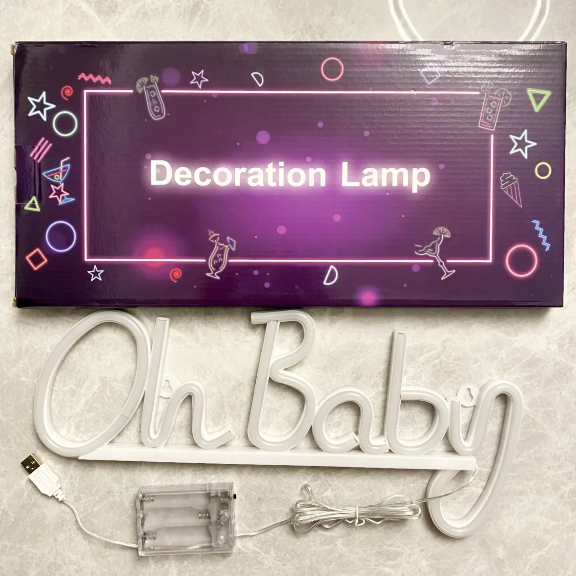 Oh Baby Custom Neon Sign Light Acrylic Neon LED Sign Light USB For Home Children Bedroom Wall Decor Hanging Luminous Night Lamps