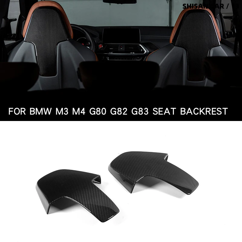 For BMW G80 M3 G82 G83 M4 G87 M2 2021-IN Dry Carbon Fiber Seat Back Covers Car interior Seat Backrest Decoration Panel Cover