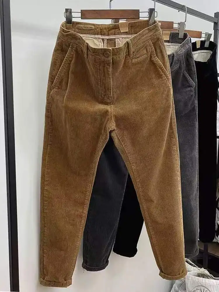 

Мужские осенне-зимние теплые вельветовые джинсы прямого кроя, повседневные брюки, модные трендовые рабочие длинные брюки