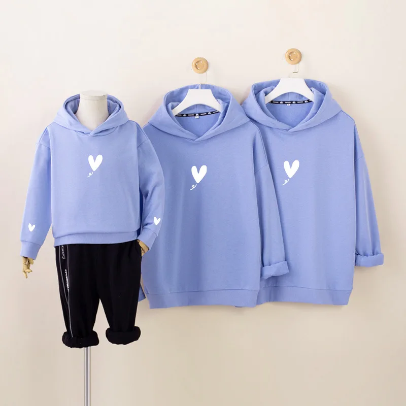 Family Matching Sweatshirt Mother Daughter Clothes Cotton Hoodies Long Sleeve Sweatshirt for Mother Kids Family Outfits