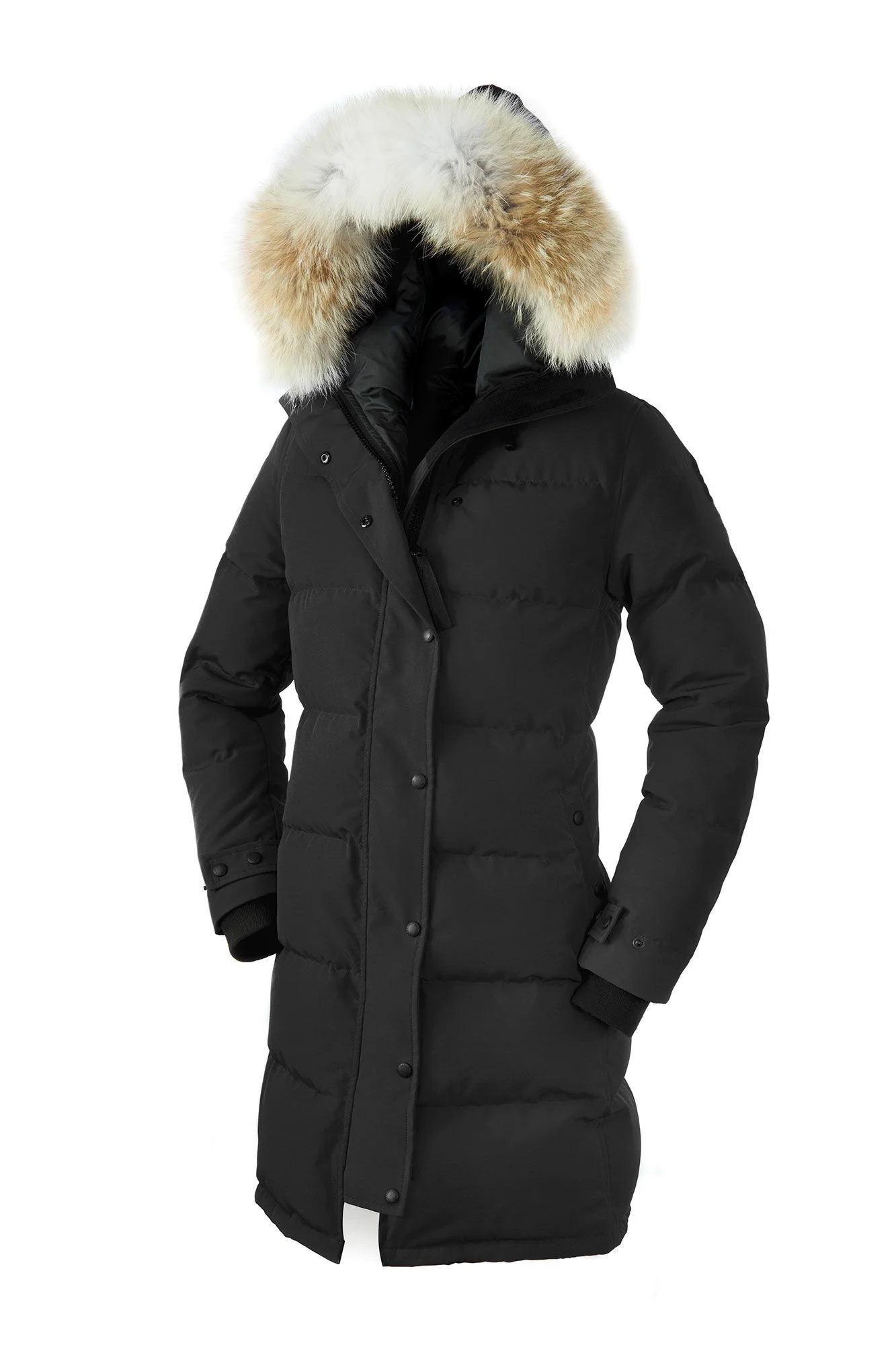 Piumino lungo da donna invernale cappotto caldo da esterno Parka in lana di procione piumino d'oca impermeabile moda classica abbigliamento Casual quotidiano