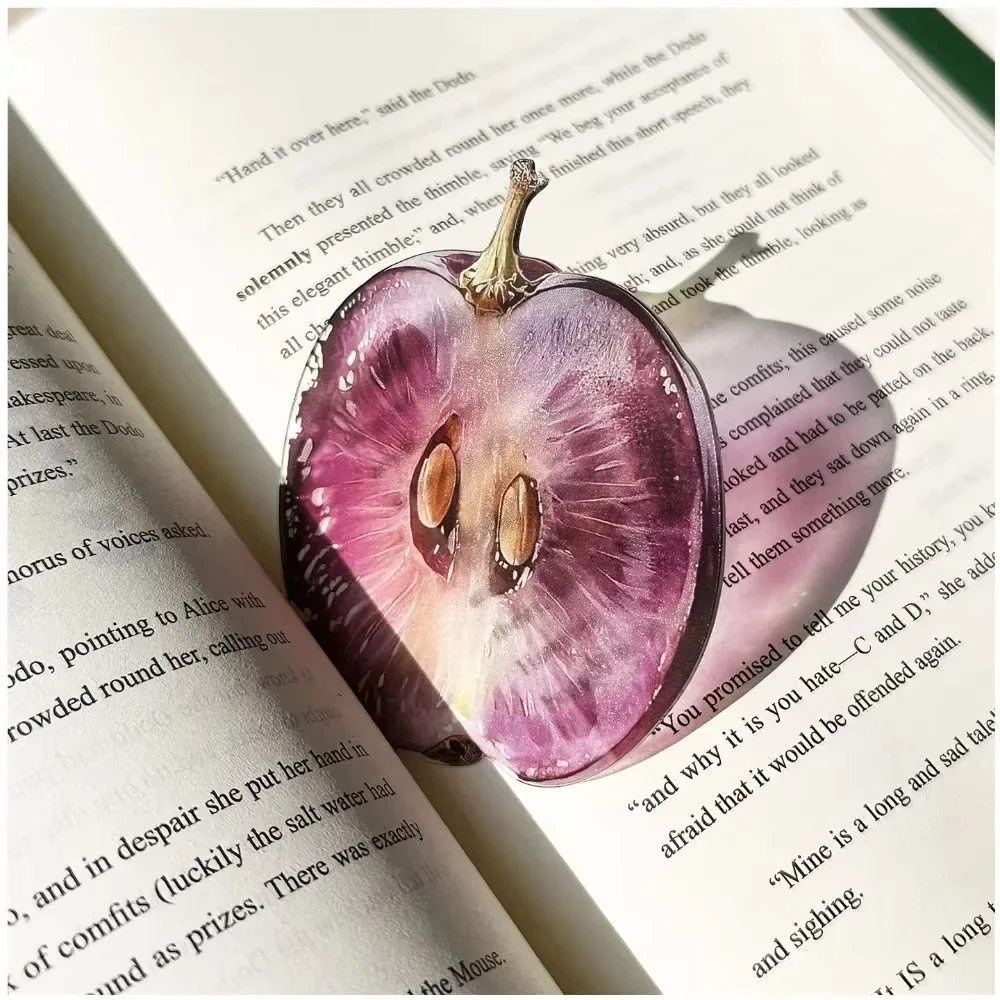 Delicate Transparent Fruit Bookmark Unique Apple Grape Tomato Shape Book Mark Premium Marker Page Reading Accessory