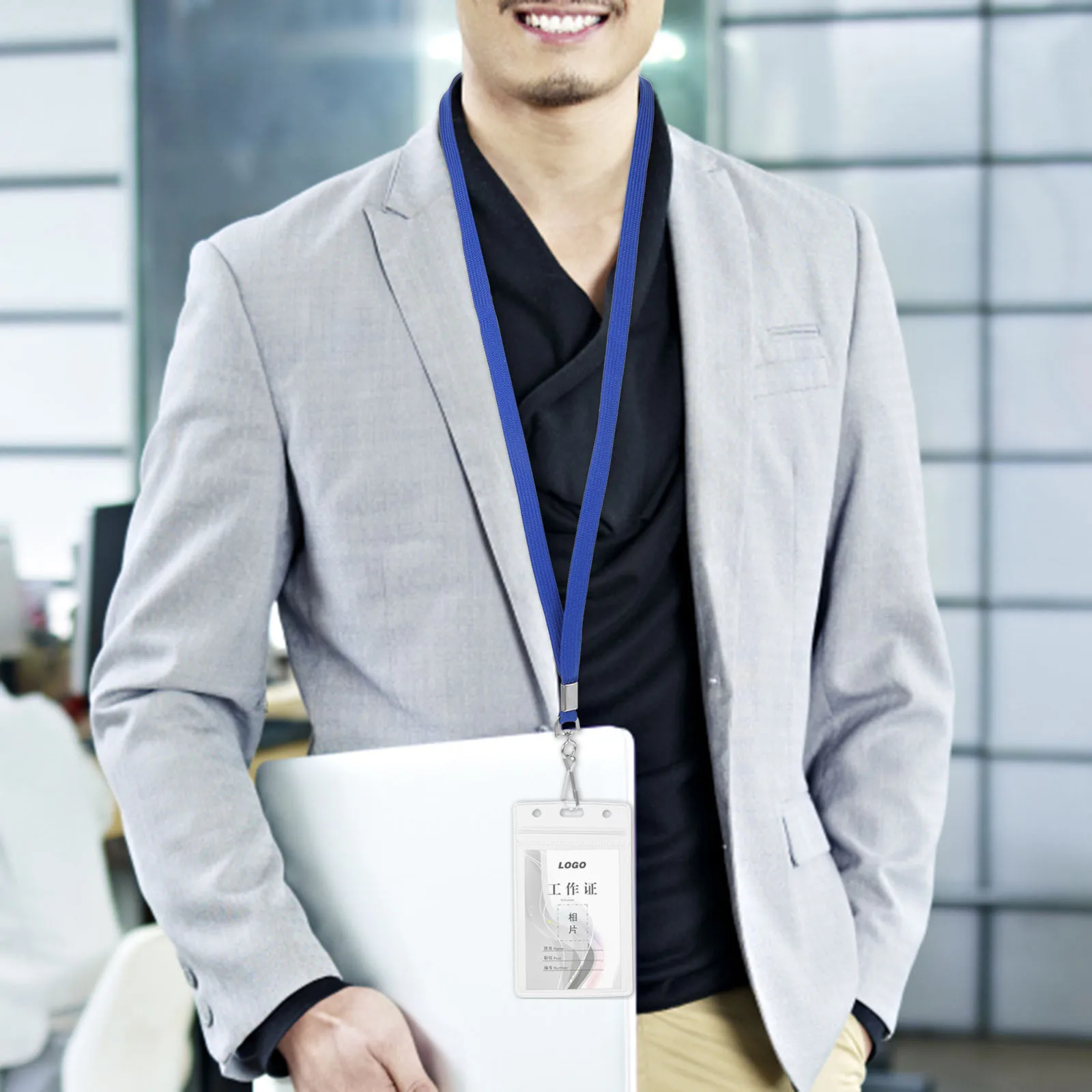 

6Pcs Professional Daily Use Lanyards Polyester Material Comfortable Wear for Employees Students Visitors Neck Lanyard