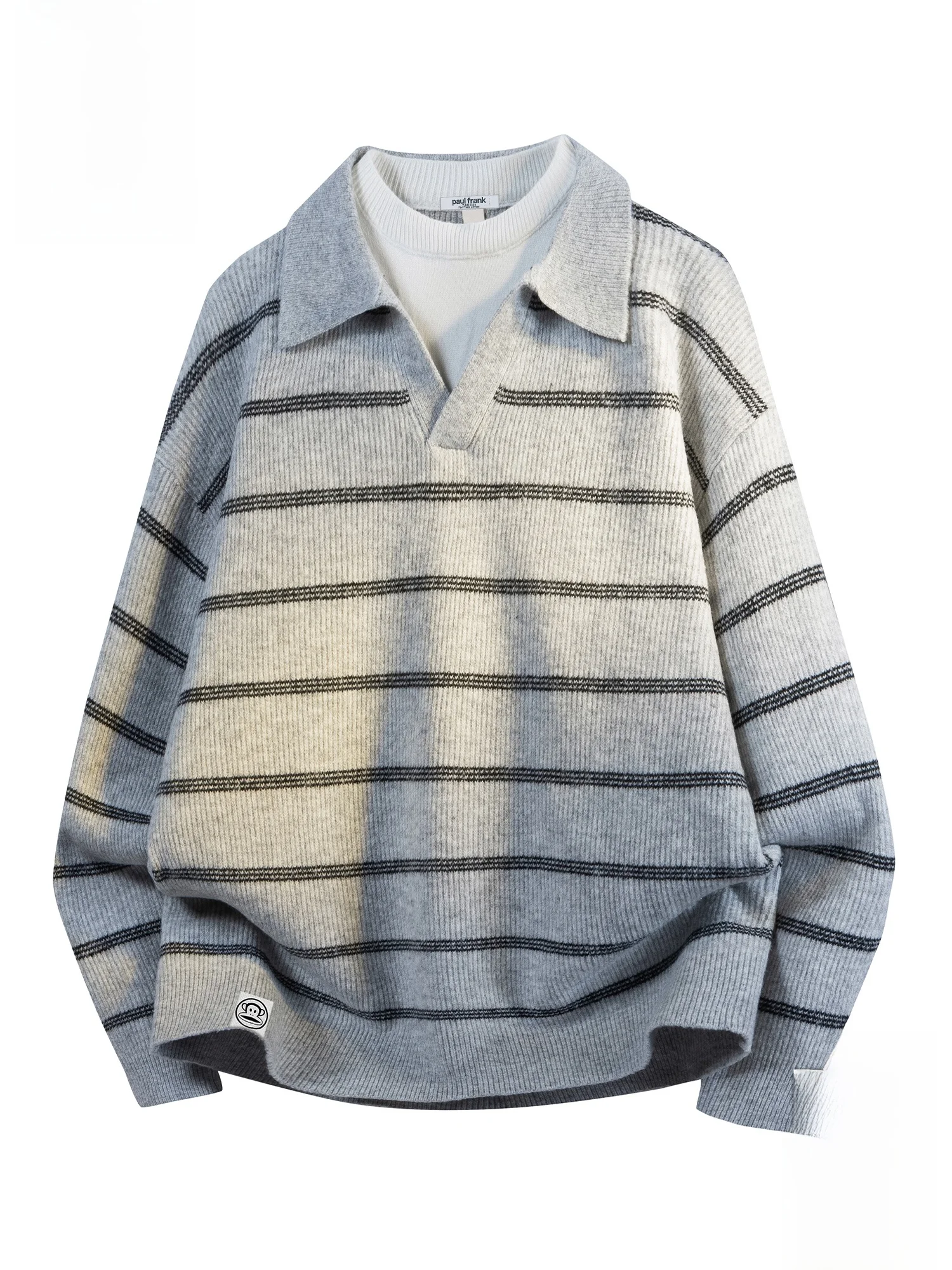 

Мужской вязаный свитер Paul Frank: теплый, повседневный, свободного кроя, новый, из мягкой смесовой ткани с длинными рукавами и круглым вырезом.