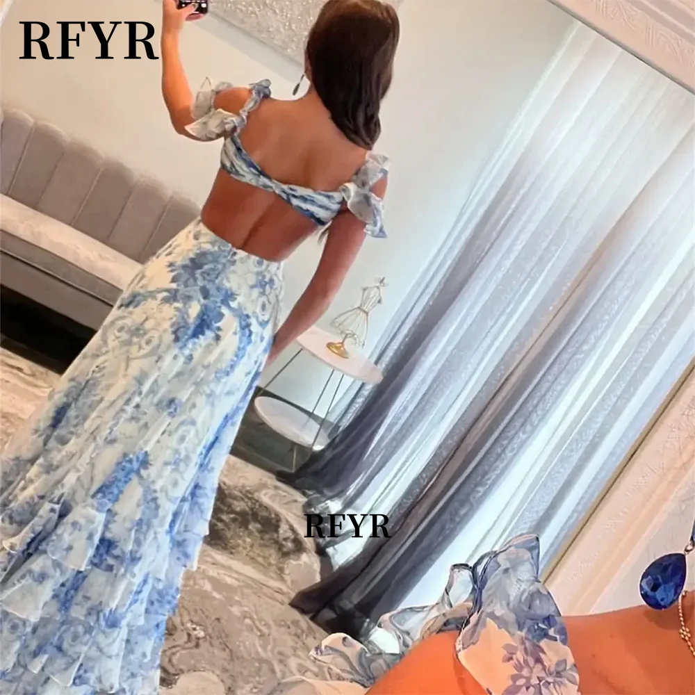 RFYR une ligne florale multicouches robe De bal princesse plis robe De soirée femmes découpé robes De Novia فسات̄ maverapersonnalisé