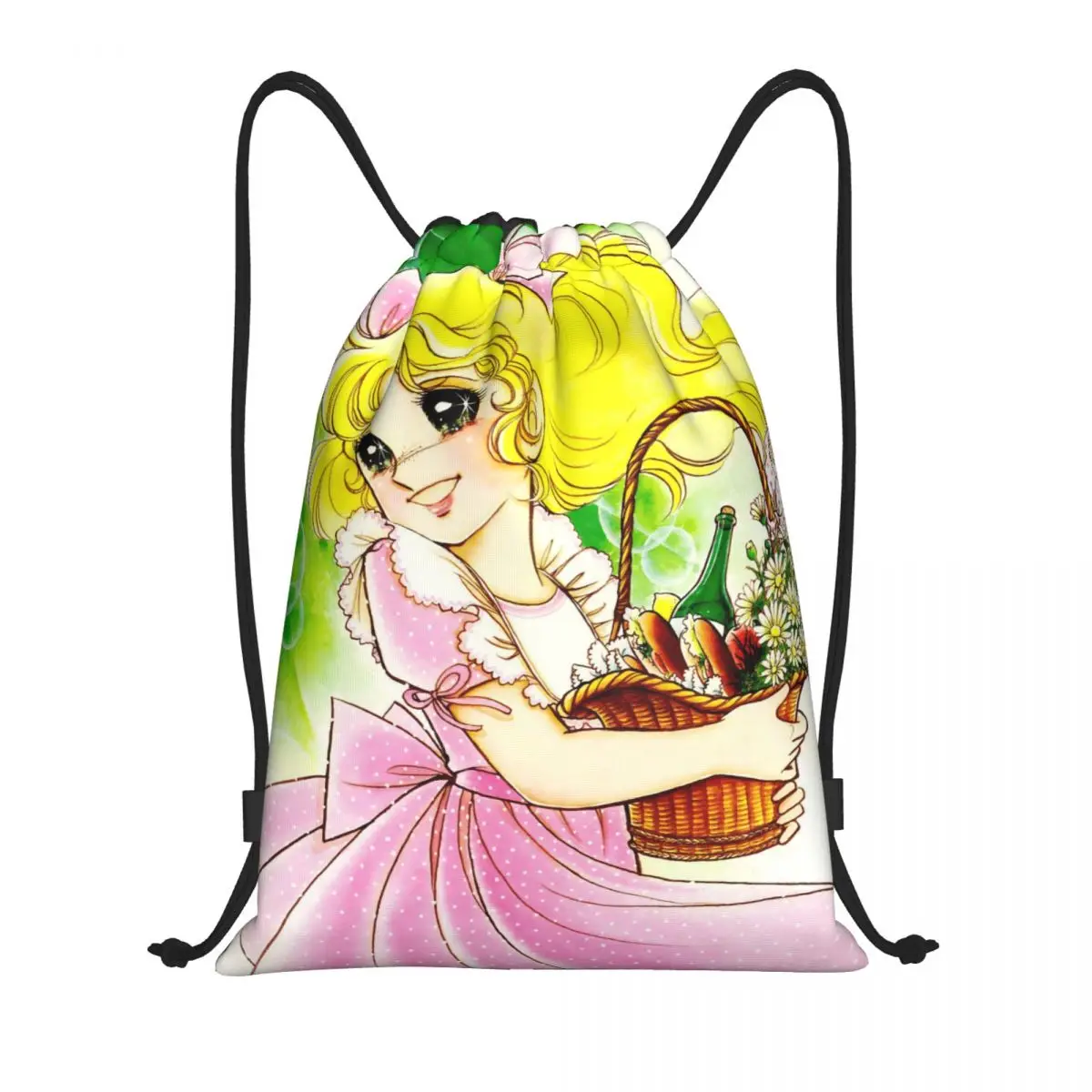 Candy Candy Manga Drawstring Backpack Sports Gym Bag String Sackpack for Cycling