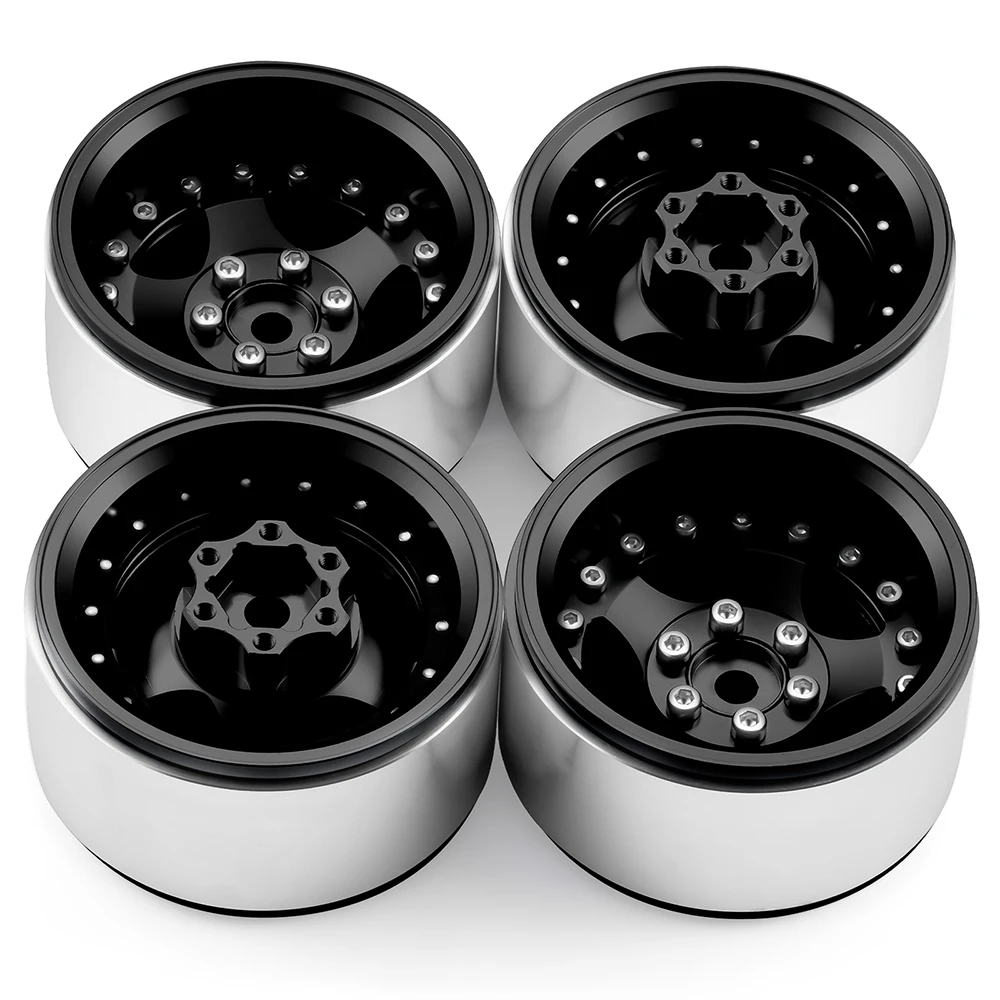 MIBIDAO 4 قطعة 2.2 بوصة 30 مللي متر سبائك الألومنيوم Beadlock جنوط عجلات محور ل محوري RBX10 الشبح TRX-4 1/10 RC الزاحف سيارة ترقية أجزاء #5