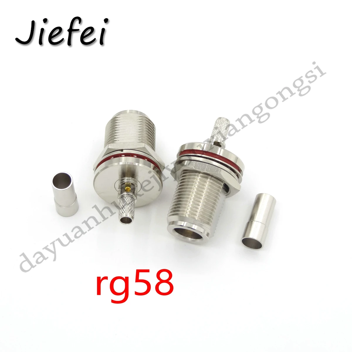 20-50Pcs brass  N female jack bullhead slam waterproof window for RG58 RG142 LMR195 RG400 cable RF connector