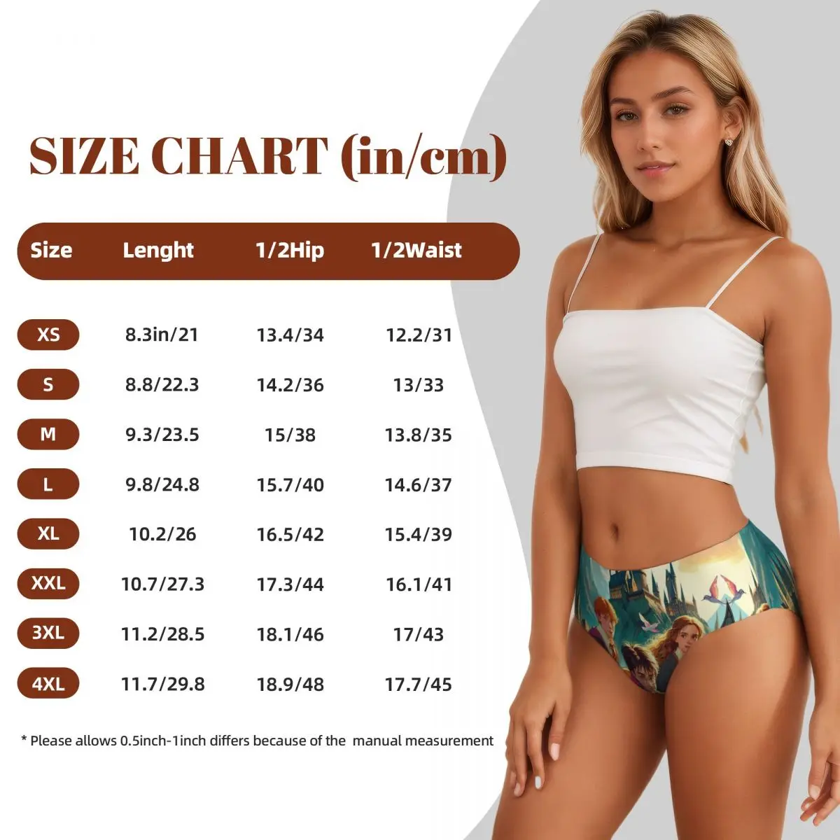 Custom H-Harryes Cartoons Comics Printing Brief Panties Womens Breathable Stretch Underwear
