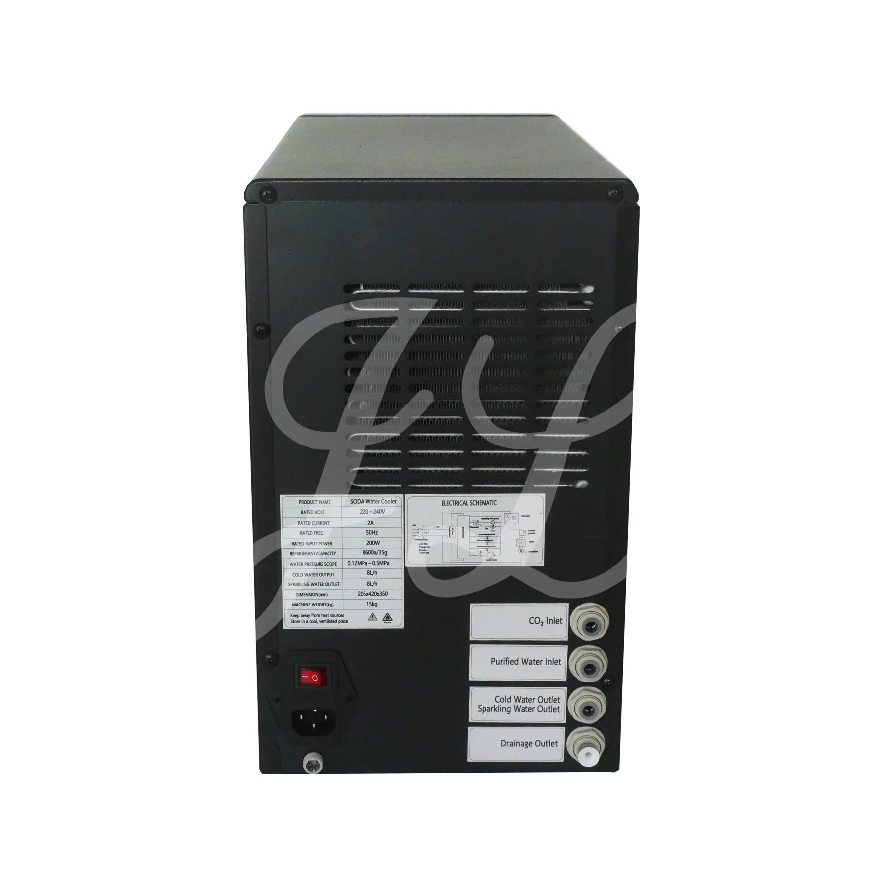 2 In 1 Chilled Water And Soda Under Counter Cooling System 4C-14°C Adjustable Compact Household Water Dispenser And Soda Maker