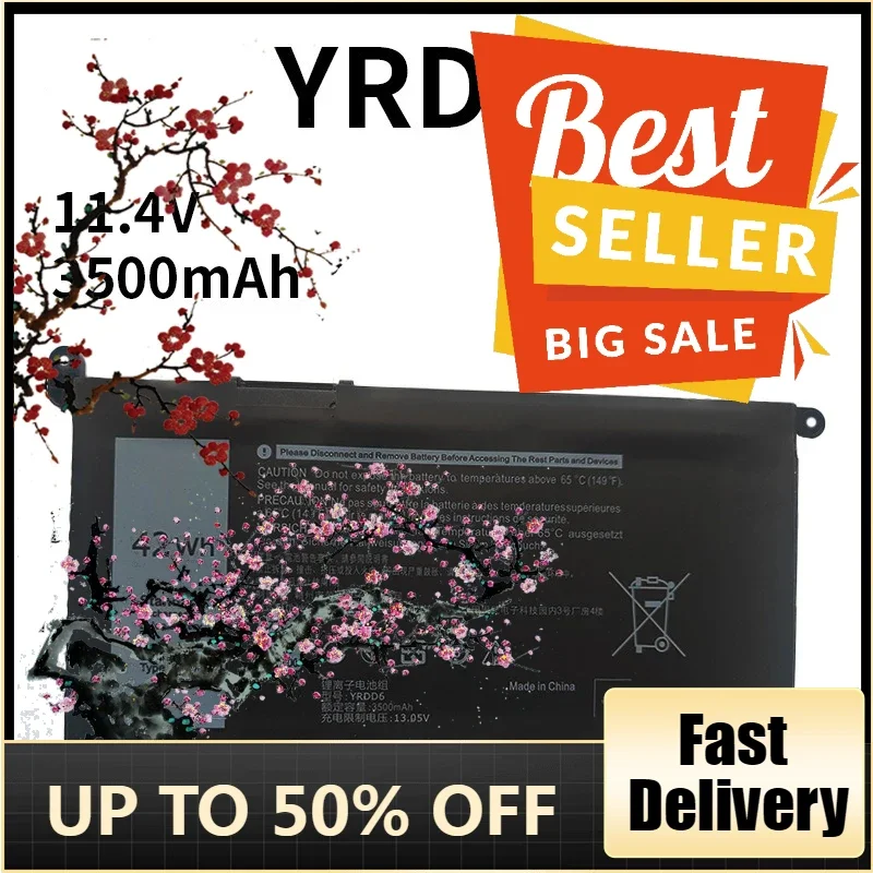 

【Fast Delivery】New YRDD6 Laptop Batteries For Dell Inspiron 5480 5488 Postro 3400 3501 5498 3400 5493 5590 5593 5584 11.1V 3500m