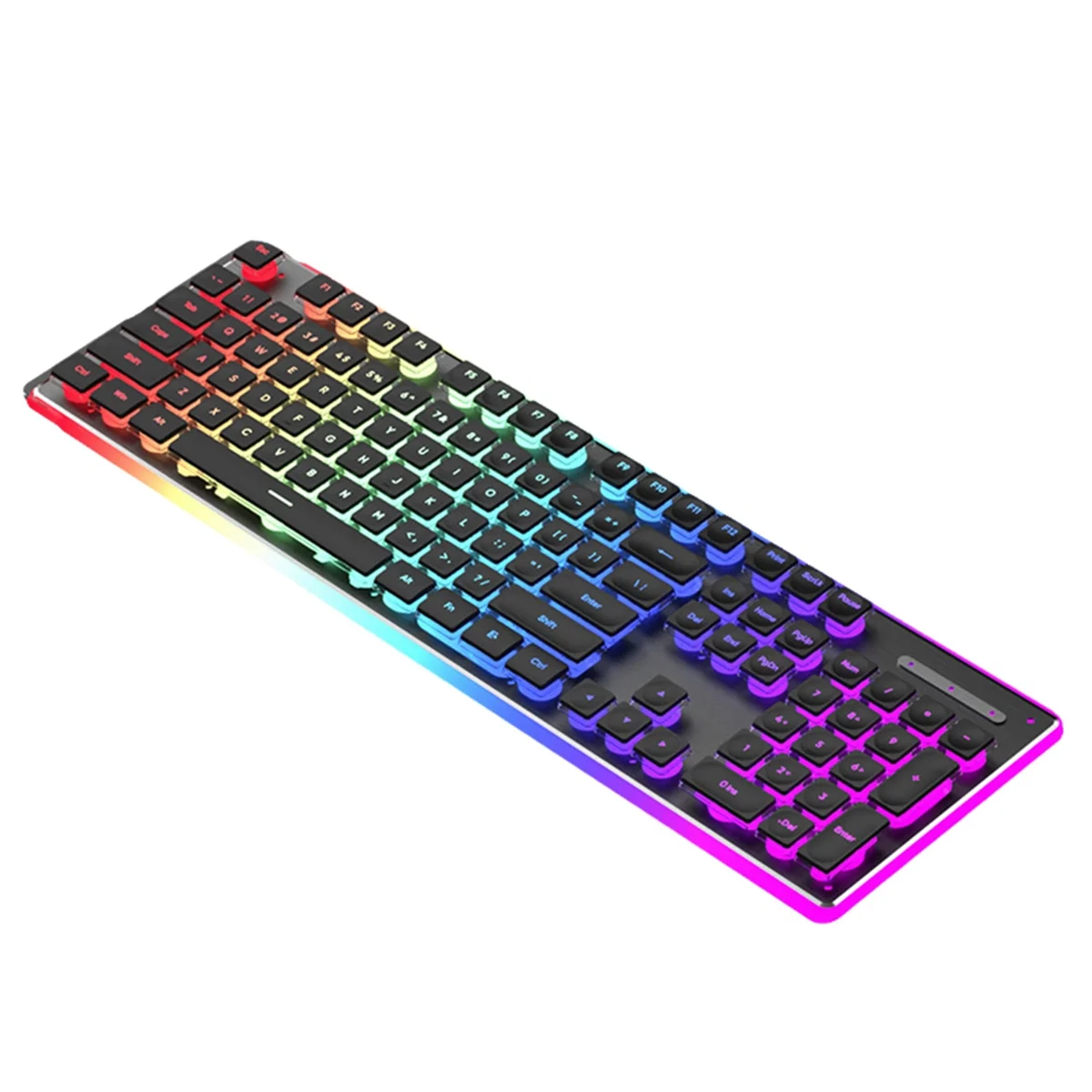 AT87-Wired Mechanical Keyboard LED Silent Keyboard Gaming Keyboard Waterproof Anti-Slide 104 Keys Luminous Keypads A