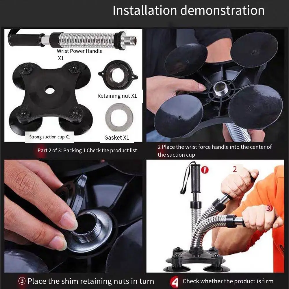 مقبض مضاد للانزلاق، قبضة اليد، تمرين المعصم من النوع الثقيل، زيادة قوة الذراع، مدرب المصارعة، أكواب شفط ثابتة #1