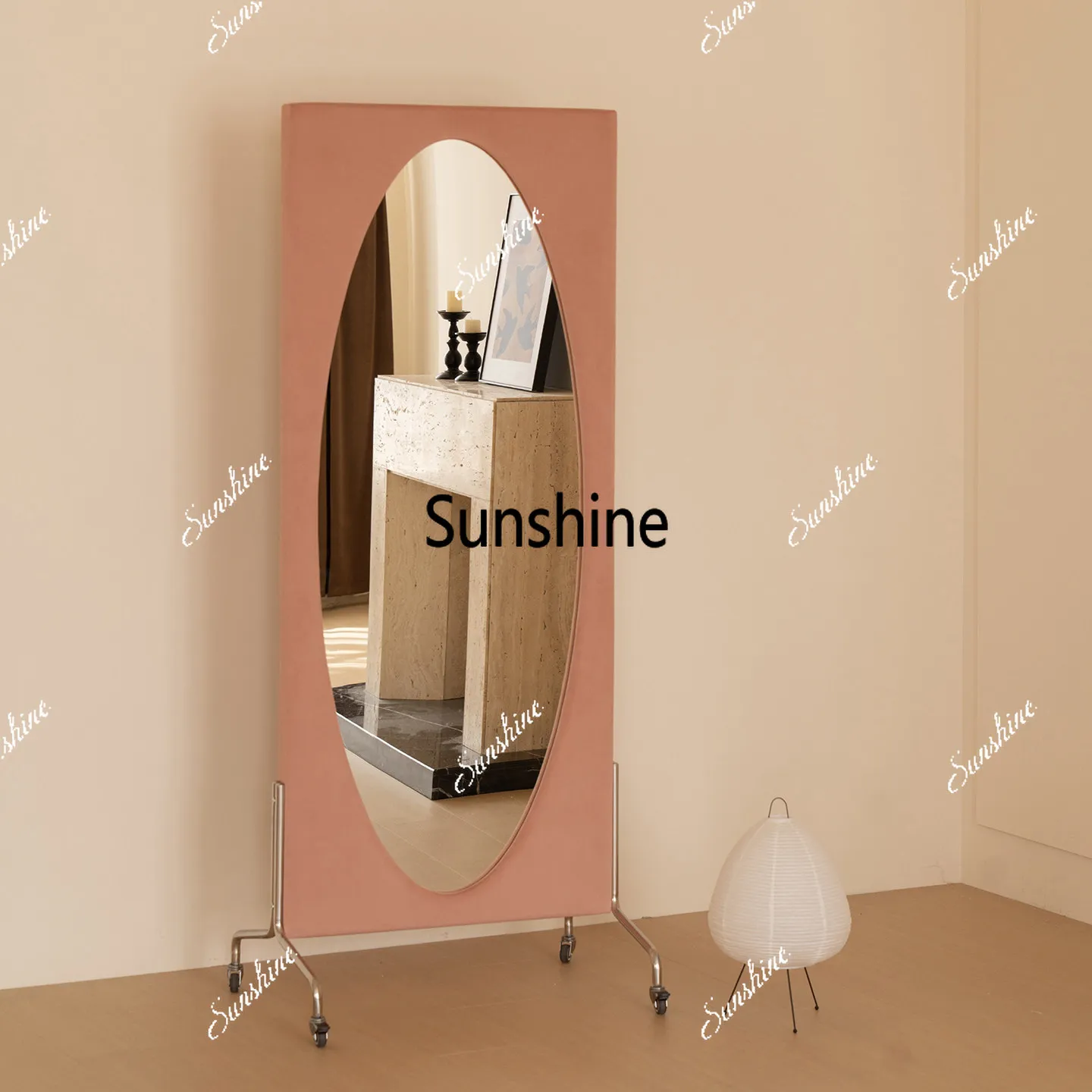 Wabi Sand full-length mirror oval bedroom floor-to-ceiling mirror